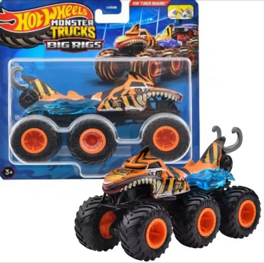 2025 Hot Wheels Monster Trucks Big Rigs "F-Tiger Shark" Toy Car tys crs