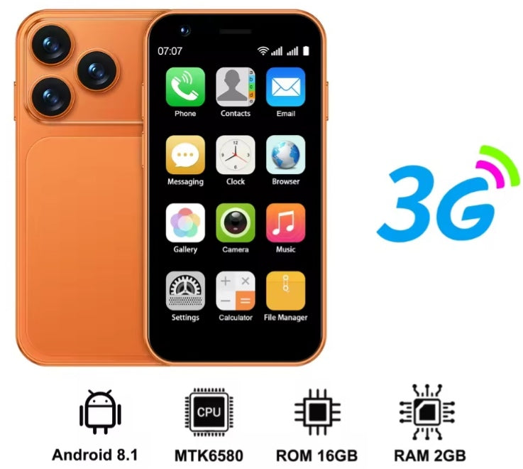 SERVO 18SE Mini Android 3G Smartphone Face Unlock Function RAM 2GB+16GB ROM (Orange) Smartphone smp
