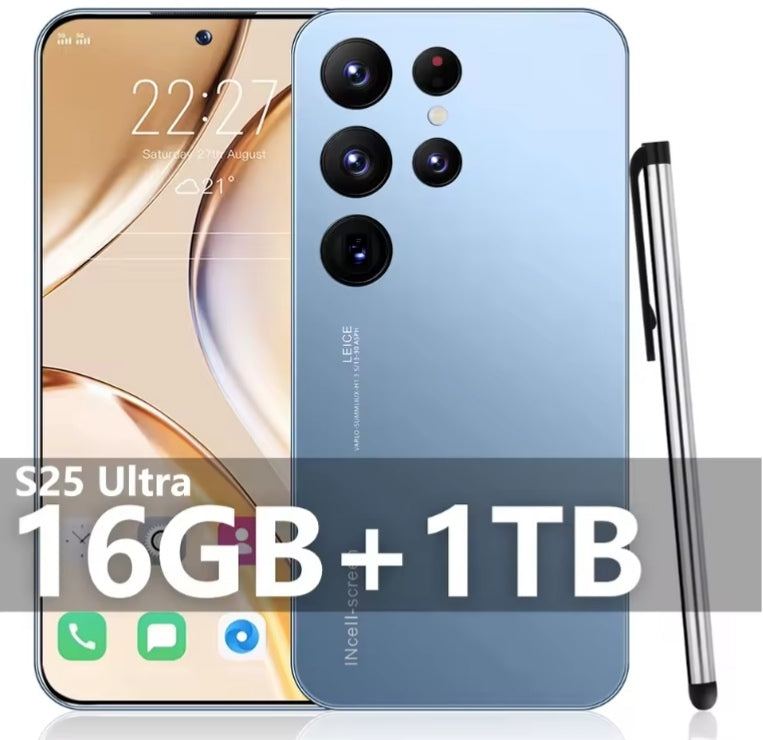2025 High Quality LCD Screen S25 Ultra 7.3 Inch (Blue) Smartphone smp
