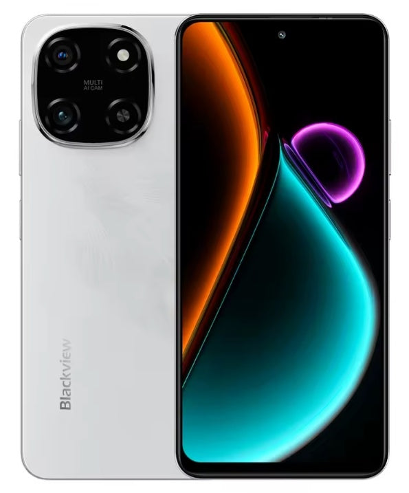Blackview COLOR 6 4G Android 15 Smartphone 6.67inch Screen 256G ROM Smartphone + FREE BT Earphones + FREE US Plug Adapter. smp