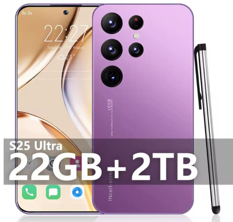 2025 High Quality LCD Screen S25 Ultra 7.3 Inch 22GB (Purple) Smartphone smp