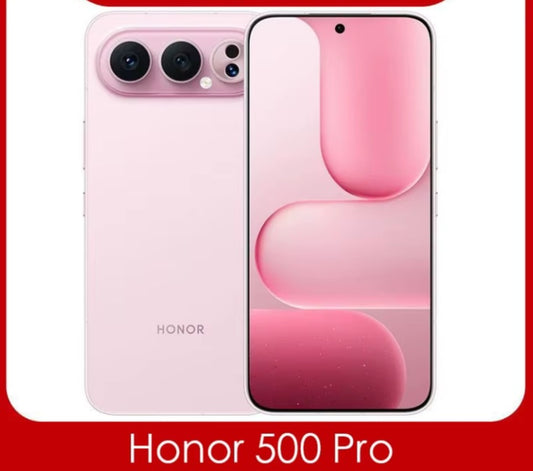 Honor 500 Pro Chinese Version Pink Smartphone Facial Recognition & Fingerprint Unlock Function Dust Water & Scratch Resistant HD Screen Super/Fast Charging Smartphone (RAM 12GB+256GB ROM) smp