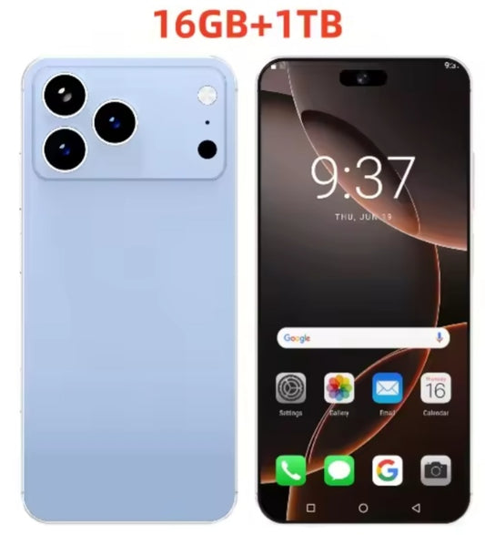 Hot 2026 New XS17 Pro Max 7.3inch HD 4K 4G 5G Android 16GB+1TB (Blue) Smartphone smp