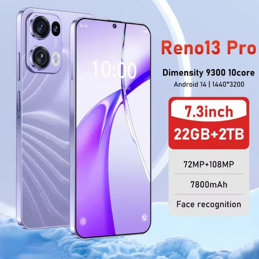 HOT 2025 NEW Reno13 Pro 5G Android Global Version 22GB+2TB (Purple) Smartphone smp