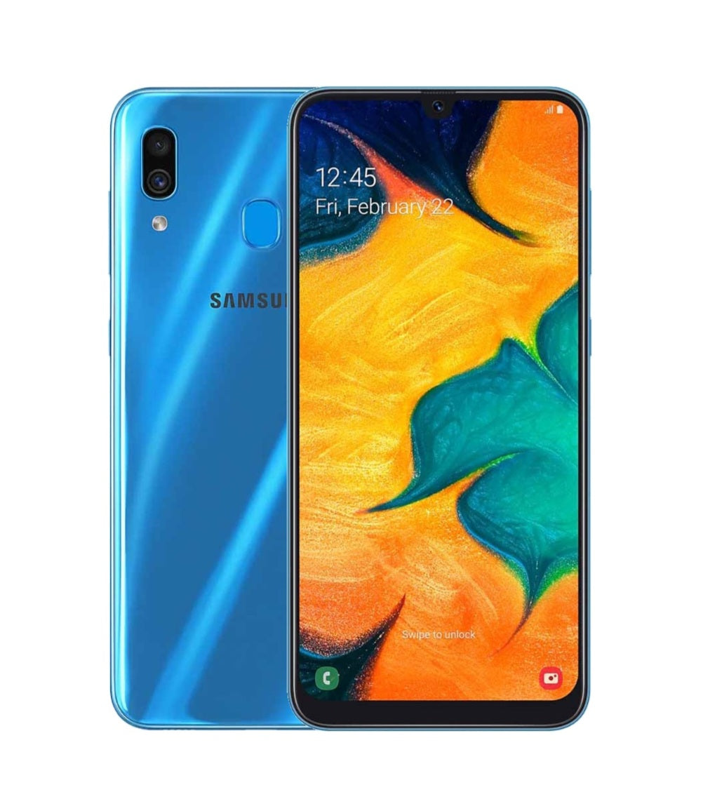 Samsung Galaxy A30 4G Global Version Blue Smartphone Dust Water & Scratch Resistant HD Screen Super/Fast Charging Smartphone. smp
