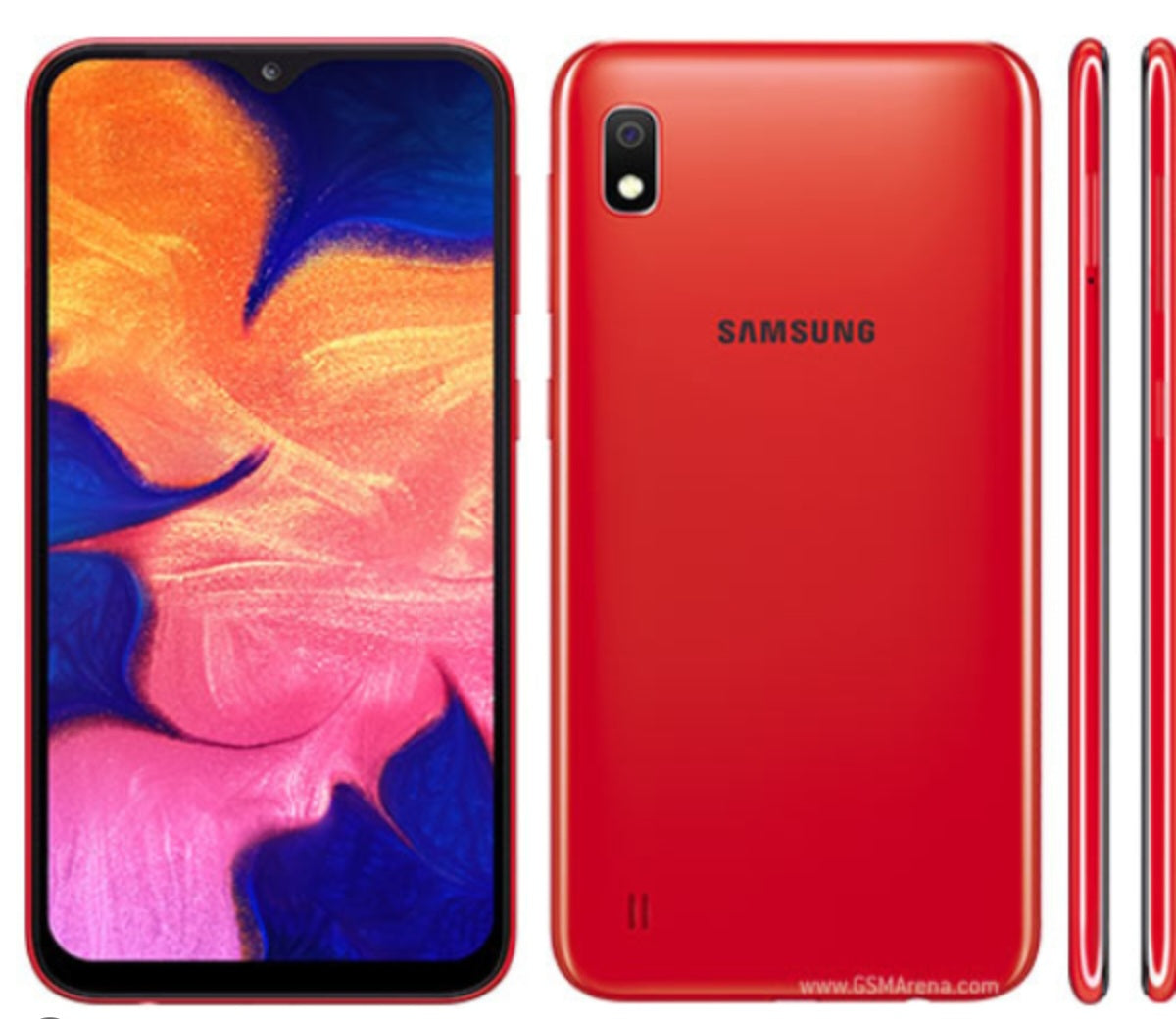 Samsung Galaxy A10 Global Version Red Smartphone Dust Water & Scratch Resistant HD Screen Super/Fast Charging Smartphone. smp