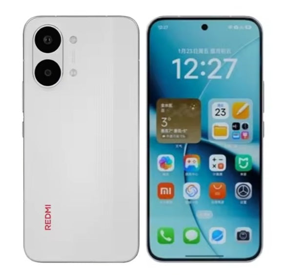 Xiaomi Redmi Turbo 5 Max Chinese Version White Smartphone Facial Recognition & Fingerprint Unlock Function Dust Water & Scratch Resistant HD Screen Super/Fast Charging (RAM 12GB+256GB ROM) Smartphone. smp