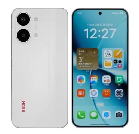 Xiaomi Redmi Turbo 5 Max Chinese Version White Smartphone Facial Recognition & Fingerprint Unlock Function Dust Water & Scratch Resistant HD Screen Super/Fast Charging (RAM 12GB+256GB ROM) Smartphone. smp