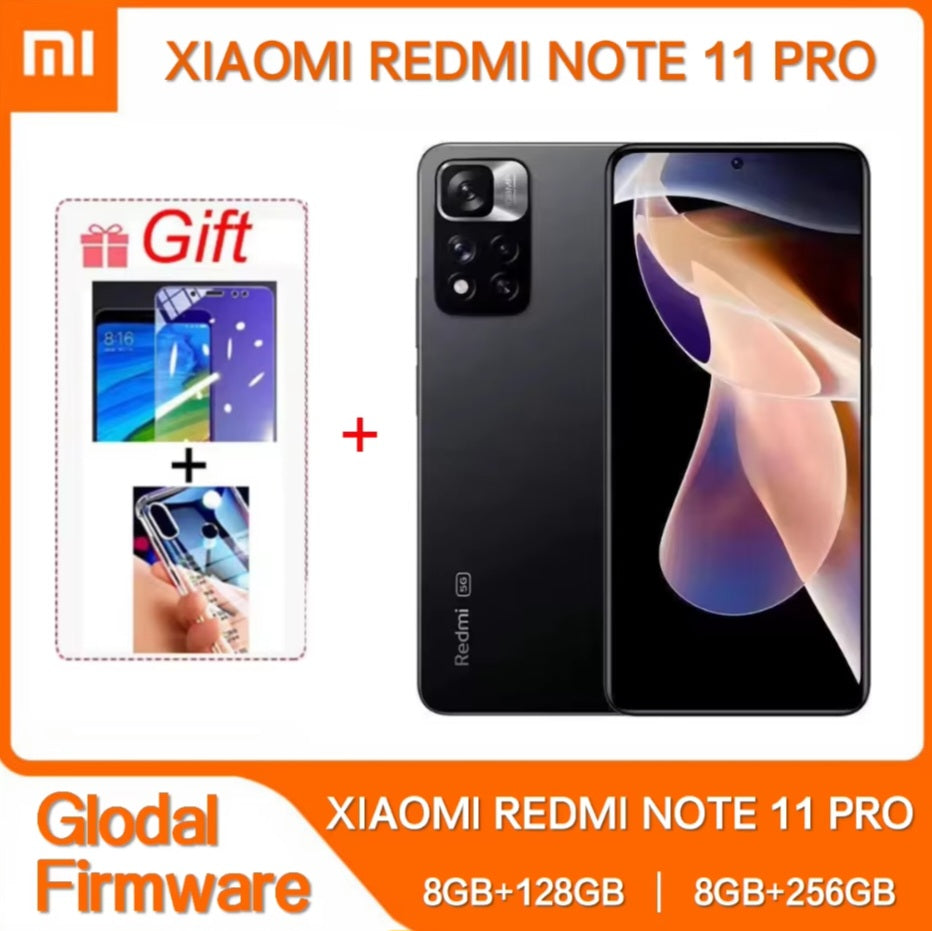 Xiaomi Redmi Note 11 Pro 5G Global Version Sky Blue Smartphone Dust Water & Scratch Resistant HD Screen Super/Fast Charging Smartphone (RAM 8GB+256GB ROM)+ FREE Gift. smp