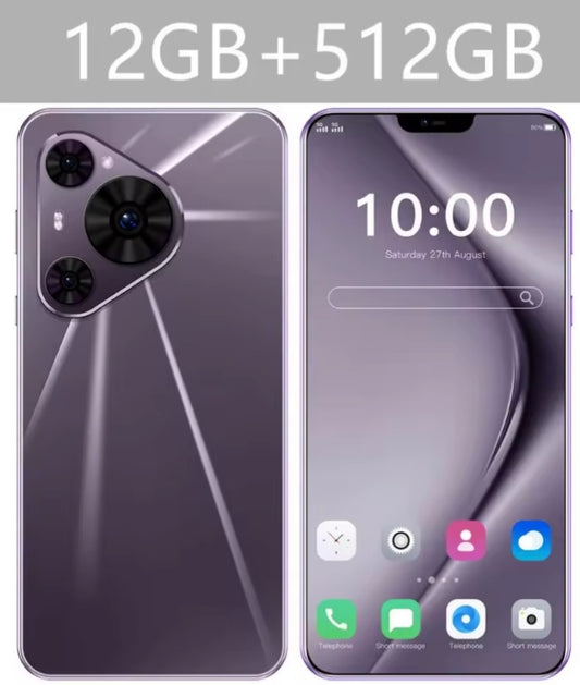 2026 HOT New P80 Ultra 7.0inch HD 4K 4G 5G Android 12GB+512GB (Purple) Smartphone smp