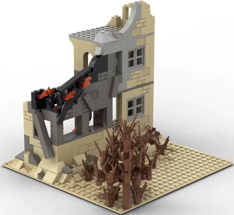 WW2 Military Battlefield Building Set Ruins Building Blocks Set Toys tys bbs