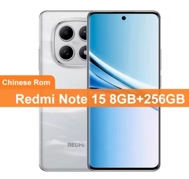 Xiaomi Redmi Note 15 Chinese Version White Smartphone Facial Recognition & Fingerprint Unlock Function Dust Water & Scratch Resistant HD Screen Super/Fast Charging Smartphone. smp
