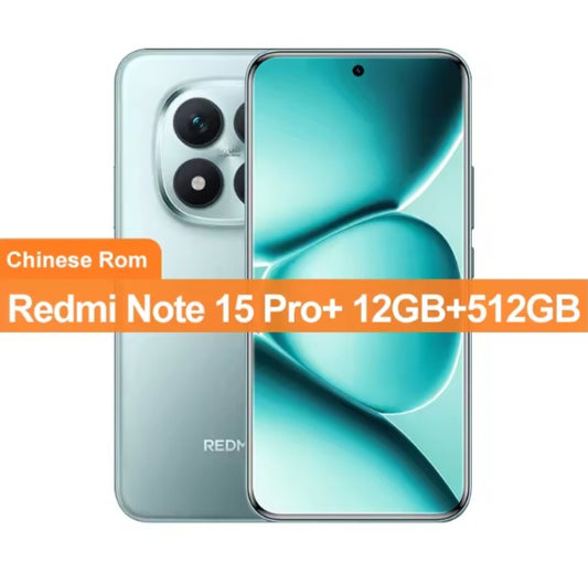 Xiaomi  Redmi Note 15 Pro Plus Chinese Version Cyan Smartphone Facial Recognition & Fingerprint Unlock Function Dust Water & Scratch Resistant HD Screen Super/Fast Charging (RAM 12GB+512GB) Smartphone smp
