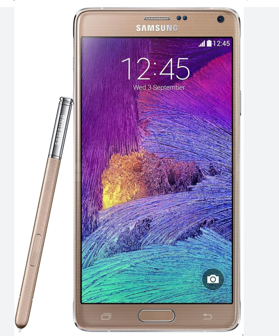 Samsung Galaxy Note 4 Global Version Gold Smartphone Dust Water & Scratch Resistant HD Screen Super/Fast Charging Smartphone (N910F). smp