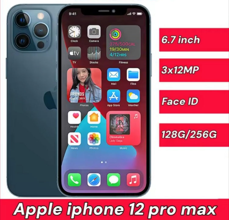 Apple iPhone 12 Pro Max 5G Smartphone Facial Recognition Function Dust Water & Scratch Resistant HD Screen Super/Fast Charging (512GB ROM) (White) Smartphone smp