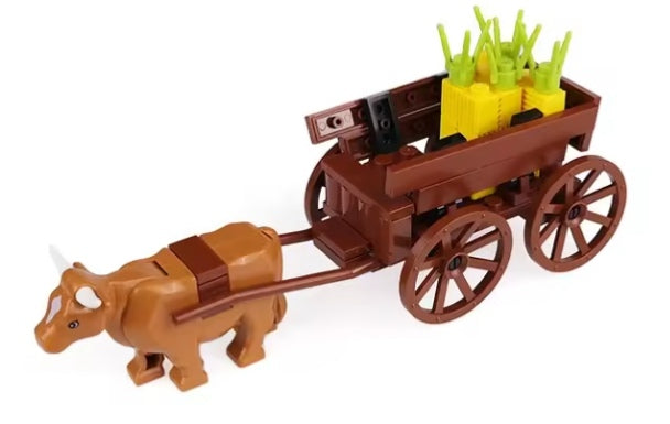Children's Horse Drawn Cart With Farm Produce Building Blocks Set Toys tys bbs
