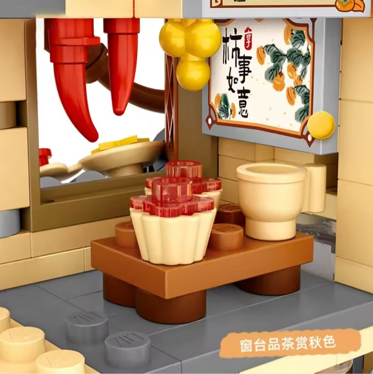 Children's Autumn Harvest Cottage Farm Pumpkin House Building Blocks Set Toys (without box) tys bbs