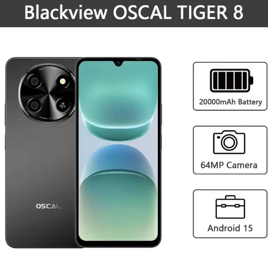Blackview OSCAL TIGER 8 5G Android 15 AI Smartphone RAM 4GB+128GB ROM (Black) Global Version Smartphone smp