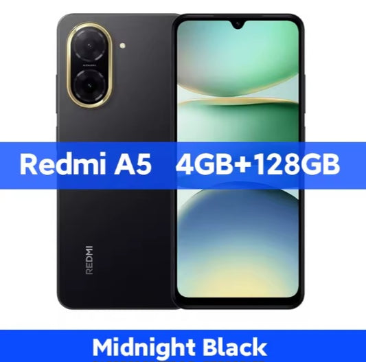 Xiaomi Redmi A5 Global Version Black Smartphone Facial Recognition & Fingerprint Unlock Function Dust Water & Scratch Resistant HD Screen Super/Fast Charging Smartphone. smp