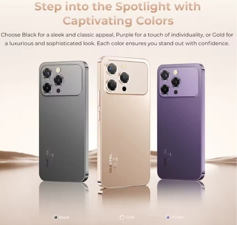 OUKITEL P1 Pro 4G Waterproof Smartphone Global Version HD Screen Super/Fast Charging Android 15 (Orange) Smartphone smp