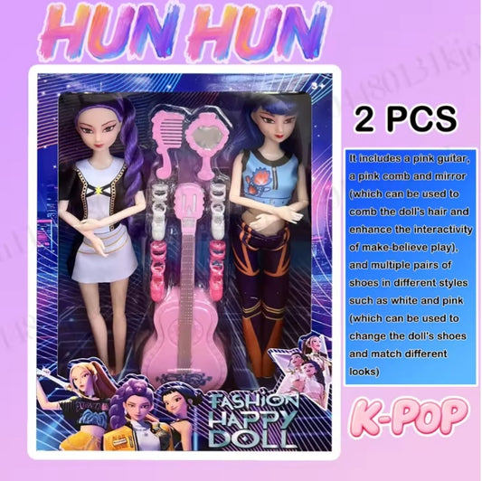 KPop Demon Hunters Character Figures, Dolls, 2 Piece Set dll tys