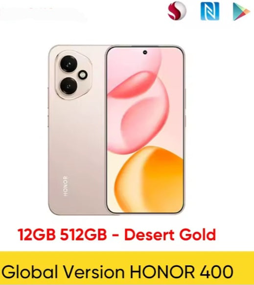 Honor 400 5G Global Version Desert Gold Smartphone Facial Recognition & Fingerprint Unlock Function Dust Water & Scratch Resistant HD Screen Super/Fast Charging (RAM 12GB+512GB ROM) Smartphone smp