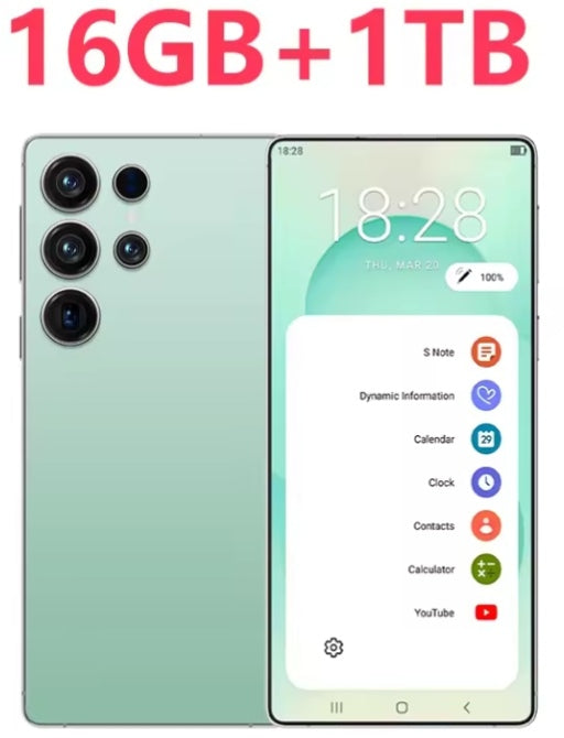 2025 S26 Ultra 7.3inch HD 4G 5G Android 16GB+1TB (Green) Smartphone smp