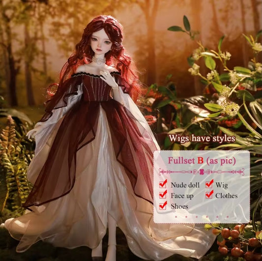 JOYBJD Cyllira Fullset Medieval Retro Style Wine-red Female. The Moonshine Maiden dll tys