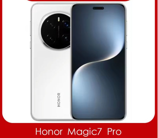 Honor Magic 7 Pro Chinese Version White Smartphone Facial Recognition & Fingerprint Unlock Function Dust Water & Scratch Resistant HD Screen Super/Fast Charging (RAM 12GB+256GB ROM) Smartphone + FREE 2pc film. smp