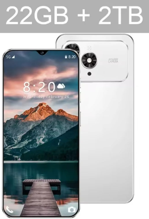 i17Pro Max HD 7.3inch Android 22GB+2TB (White) Smartphone smp
