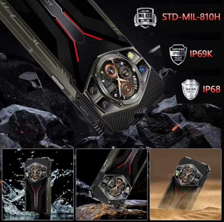 CUBOT KingKong AX Rugged Waterproof Smartphone Global Version HD Screen Android 14 Super/Fast Charging (Black) Smartphone smp