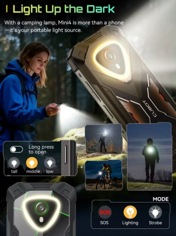 CUBOT KingKong MINI 4 NFC Rugged Waterproof Smartphone Global Version HD Screen Super/Fast Charging RAM 8GB+256GB ROM (Black) Smartphone smp