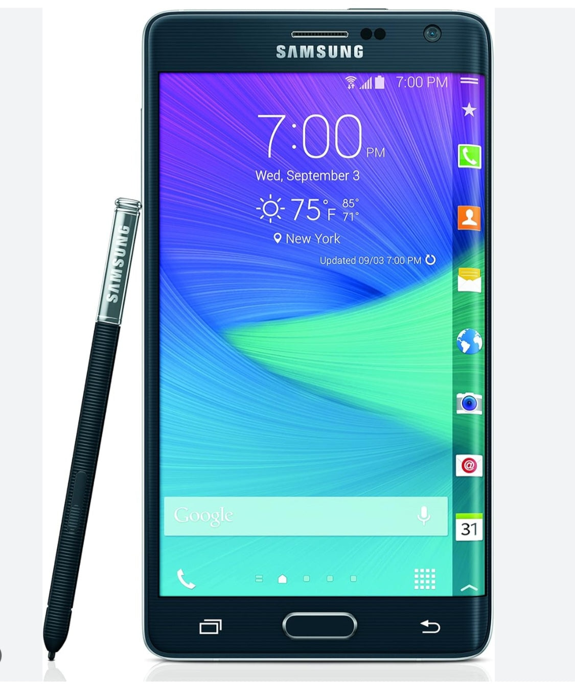 Samsung Galaxy Note Edge Global Version Black Smartphone Dust Water & Scratch Resistant HD Screen Super/Fast Charging Smartphone (N915). smp