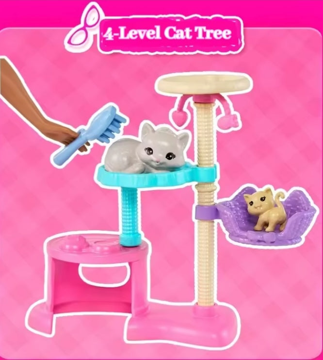 Barbie Doll Entertaining & Educational Cat Playhouse Gift Box dll tys