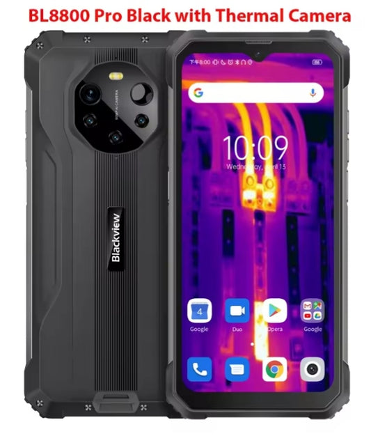 Blackview BL8800 Pro 5G Rugged Waterproof Smartphone Thermal Imaging Camera Backed By FLIR (Black) Standard Version Smartphone smp