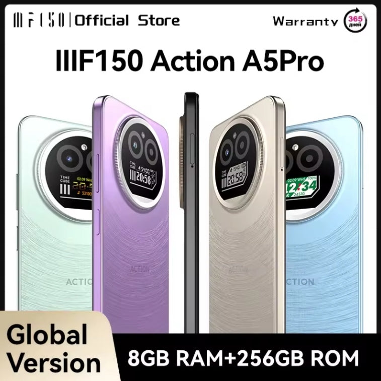 IIIF150 Action A5Pro 6.8inch HD+ Global Version Android 15 8GB RAM 256 GB ROM (Natural Titanium) Smartphone smp