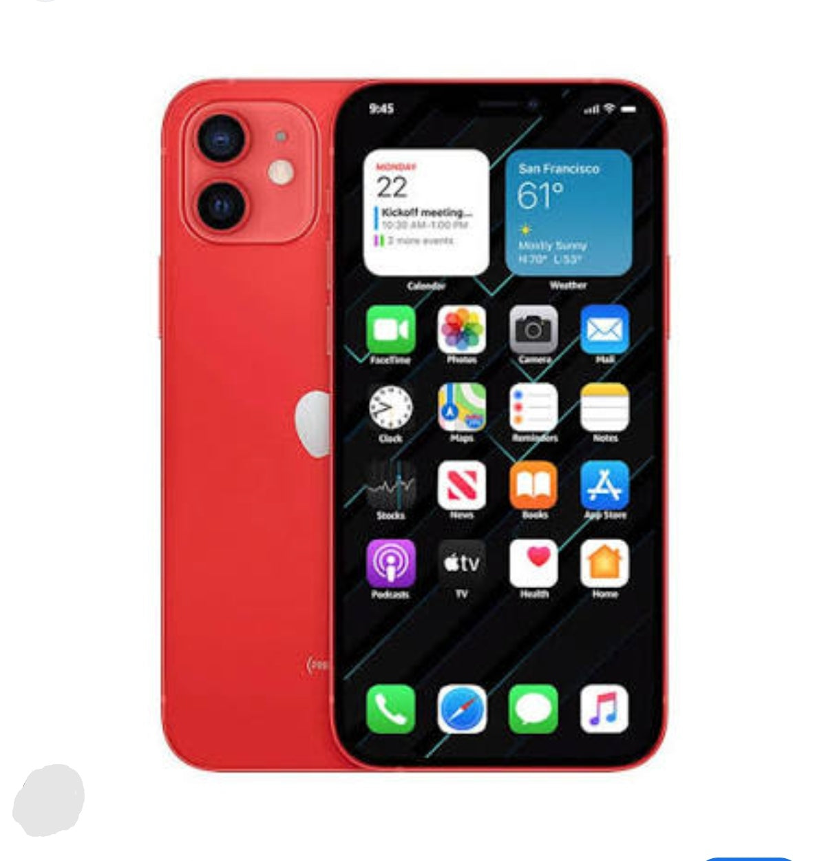 Apple iPhone 12 Mini Smartphone Facial Recognition Function Dust Water & Scratch Resistant HD Screen Super/Fast Charging (256GB ROM) (Red) Smartphone smp