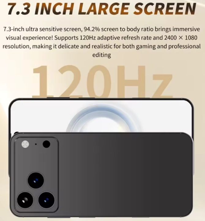 Hot 2026 New XS17 Pro Max 7.3inch HD 4K 4G 5G Android 16GB+1TB (Blue) Smartphone smp
