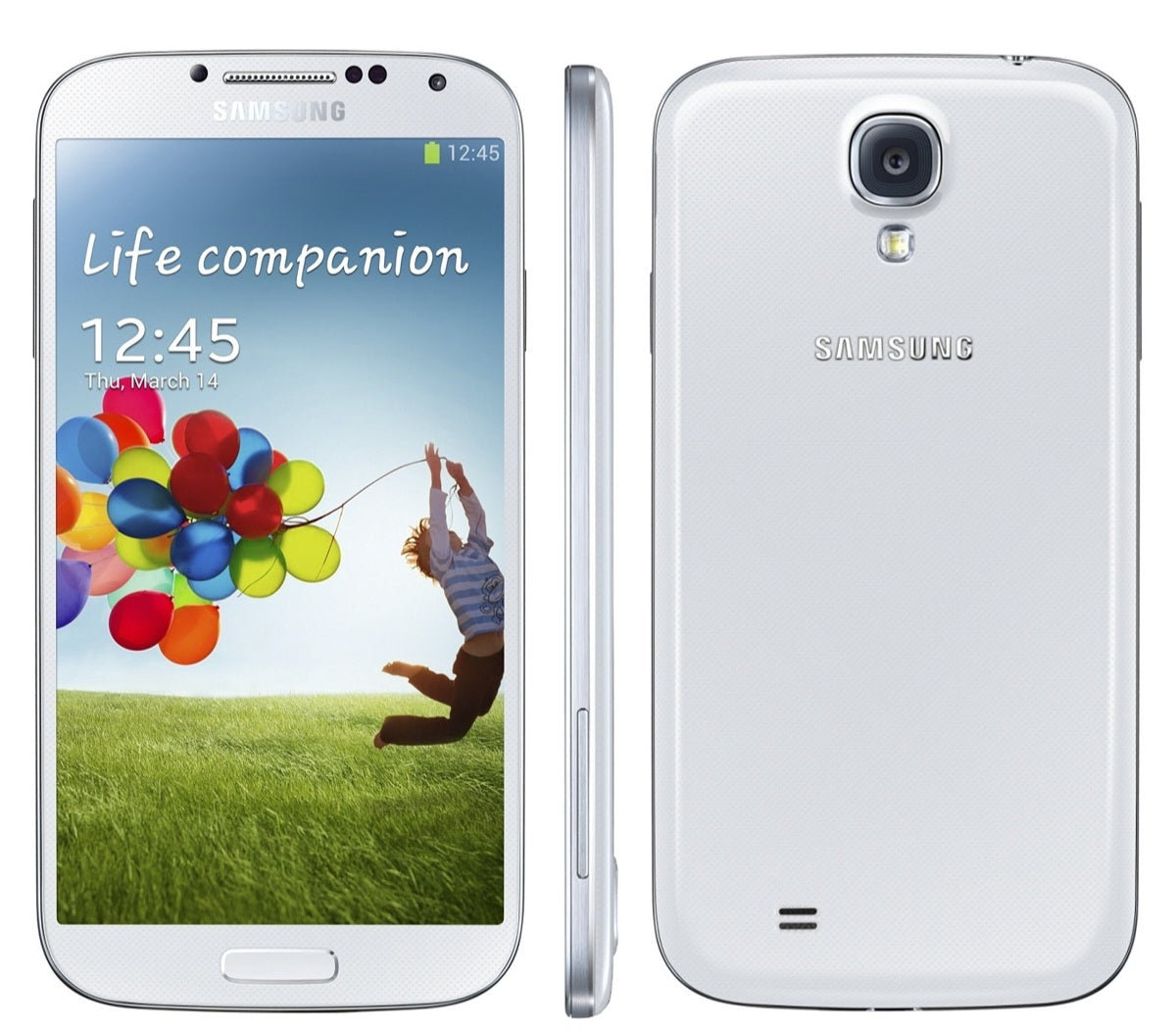 Samsung Galaxy S4 Global Version White Smartphone Dust Water & Scratch Resistant HD Screen Super/Fast Charging Smartphone (I9500). smp