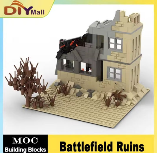 WW2 Military Battlefield Building Set Ruins Building Blocks Set Toys tys bbs