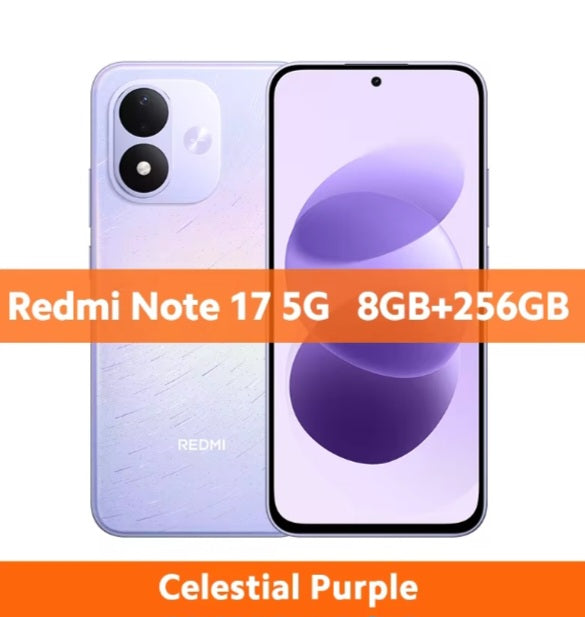 Xiaomi Redmi Note 17 5G Global Version Purple Smartphone Dust Water & Scratch Resistant HD Screen Super/Fast Charging Smartphone (RAM 8GB+256GB ROM). smp