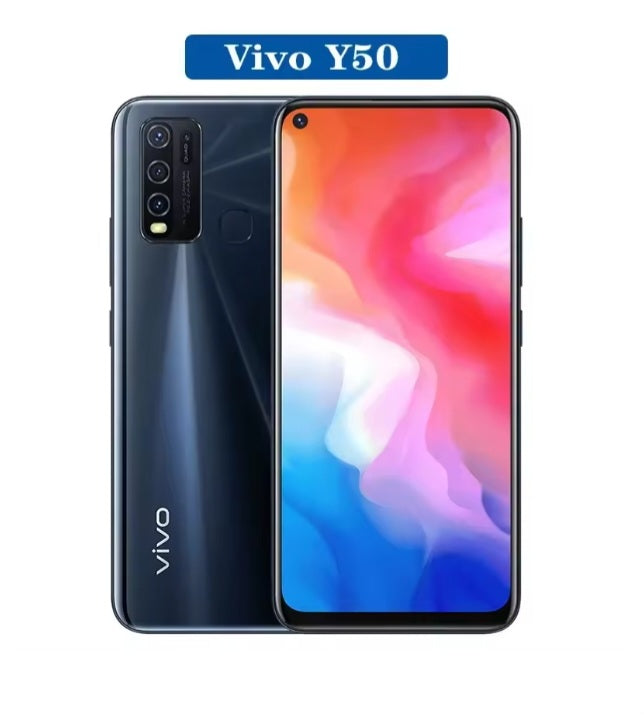 Vivo Y50 4G Global Version Black Smartphone Dust Water & Scratch Resistant HD Screen Super/Fast Charging Smartphone (RAM 8GB+128GB ROM). smp