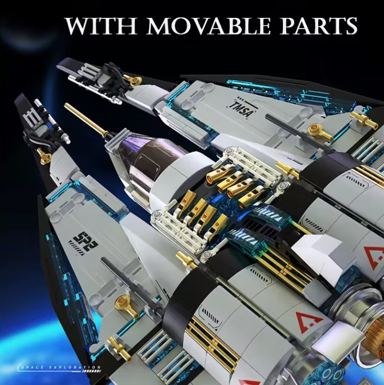Sci-fi Star Cruiser With Rotating Cockpit Building Blocks Set Toys tys bbs