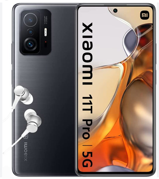 Xiaomi 11T Pro 5G Global Version Black Smartphone Facial Recognition & Fingerprint Unlock Function Dust Water & Scratch Resistant HD Screen Super/Fast Charging Smartphone (RAM 12GB+256GB ROM). smp