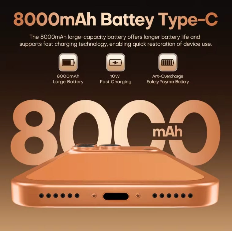 2025 Hot New i17 Pro Max 12GB+512GB 7.3inch HD Global Version 5G Android (Blue) Smartphone smp