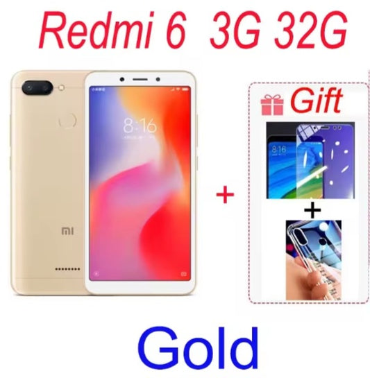Xiaomi Redmi 6A Global Version Blue Smartphone Facial Recognition & Fingerprint Unlock Function Dust Water & Scratch Resistant HD Screen Super/Fast Charging (RAM 3GB+32GB ROM) Smartphone + FREE Gifts. smp