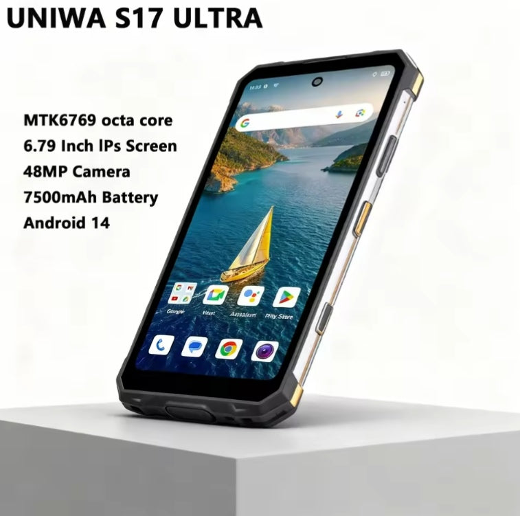 UNIWA S17 6.7inch 4G Rugged Android 6GB+128GB Smartphone (Golden) smp