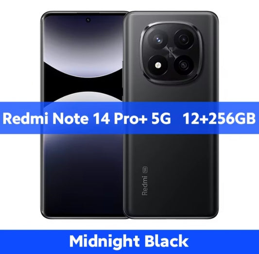 Xiaomi Redmi Note 14 Pro Plus Global Version Black Smartphone Facial Recognition & Fingerprint Unlock Function Dust Water & Scratch Resistant HD Screen Super/Fast Charging Smartphone (Charger Sold Separately. To buy Charger Search site). smp