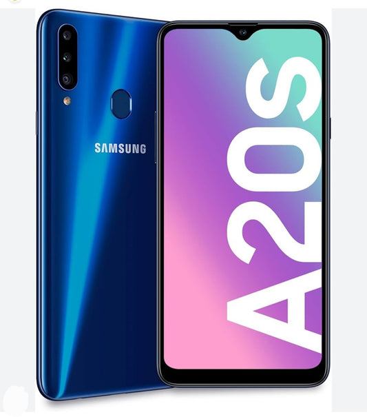 Samsung Galaxy A20s Global Version Blue Smartphone (32GB) Facial Recognition & Fingerprint Unlock Function Dust Water & Scratch Resistant HD Screen Super/Fast Charging Smartphone smp