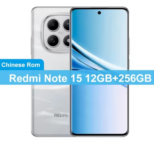 Xiaomi Redmi Note 15 Chinese Version White Smartphone Facial Recognition & Fingerprint Unlock Function Dust Water & Scratch Resistant HD Screen Super/Fast Charging Smartphone. smp